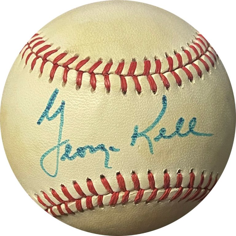 George Kell signed RONL Rawlings Official National League Baseball toned -COA