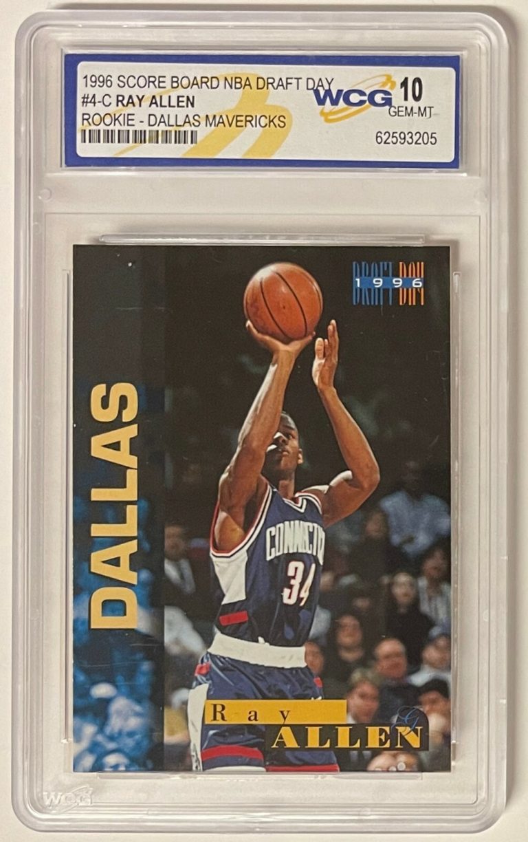 Ray Allen 1996 Score Board NBA Draft Day Rookie Card (RC)- WCG Graded Gem Mt 10