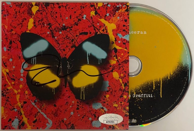Ed Sheeran signed 2021 Overpass Graffiti Atlantic Records/UK CD Single Cover-JSA