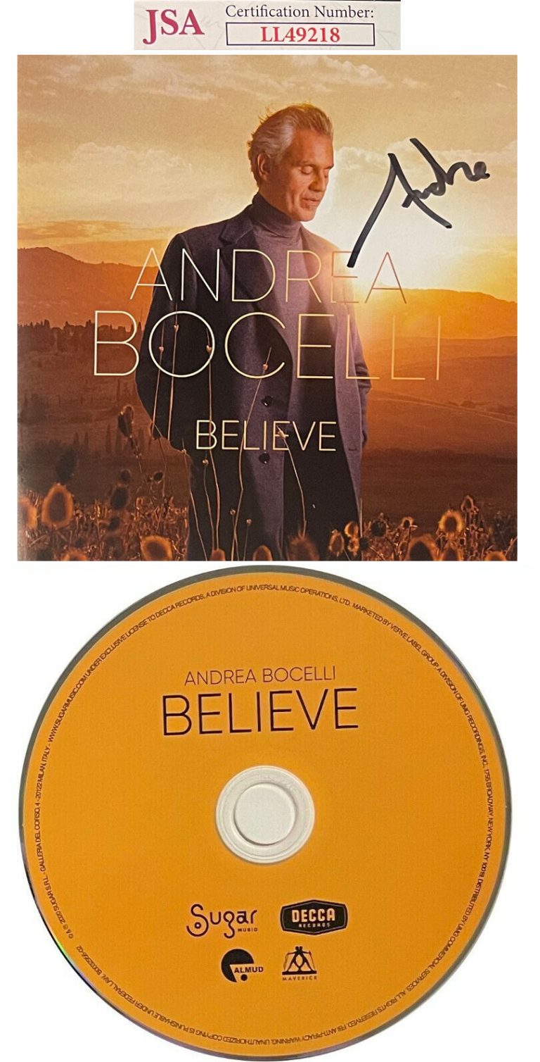 Andrea Bocelli signed 2020 Believe Album Cover Booklet w/ CD & Case JSA#LL49218