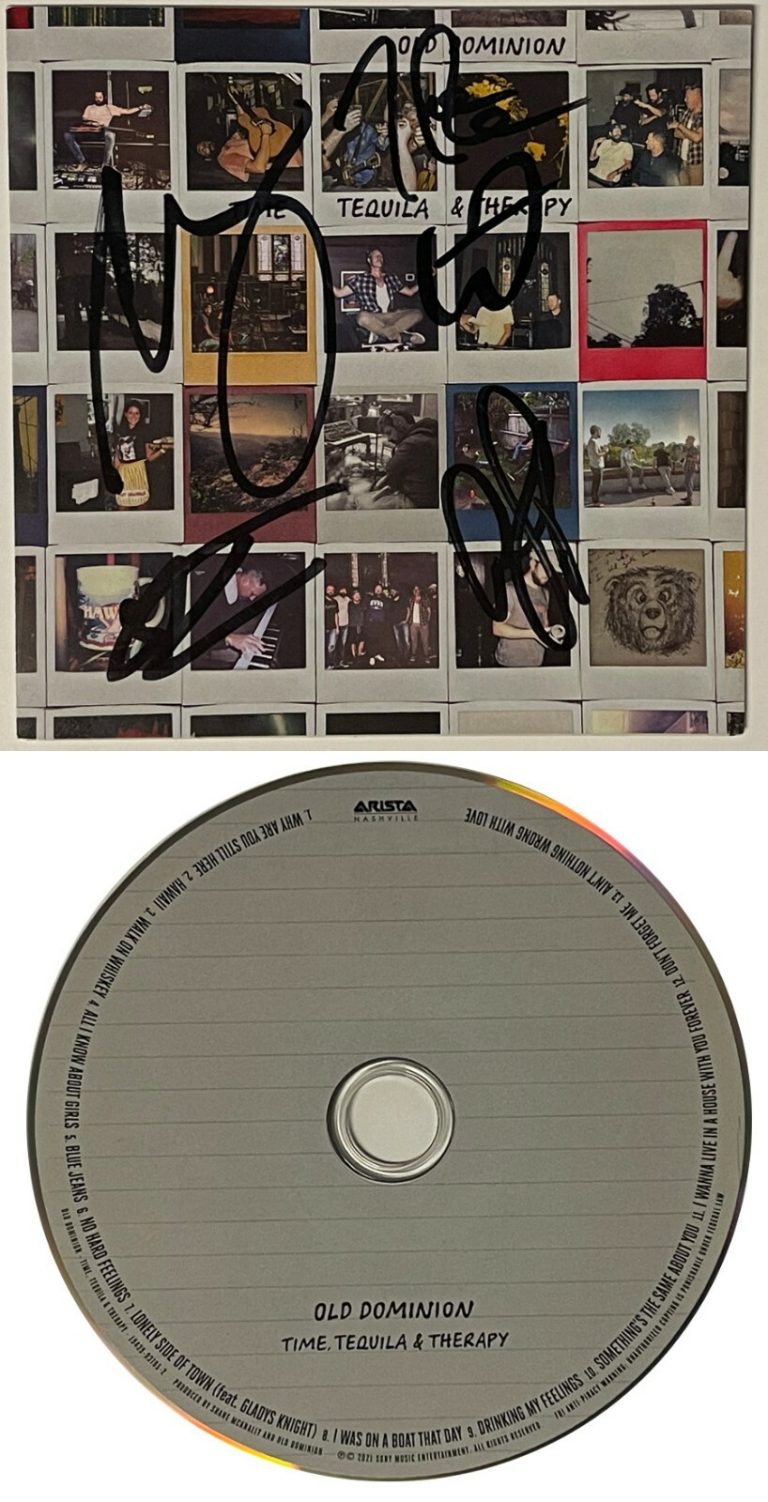 OLD DOMINION Signed 2021 Time Tequila & Therapy CD- Matthew Ramsey/Trevor R- COA