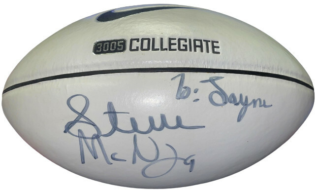 Steve McNair signed Nike Collegiate Full Size Football #9 To Layne (Titans)  JSA