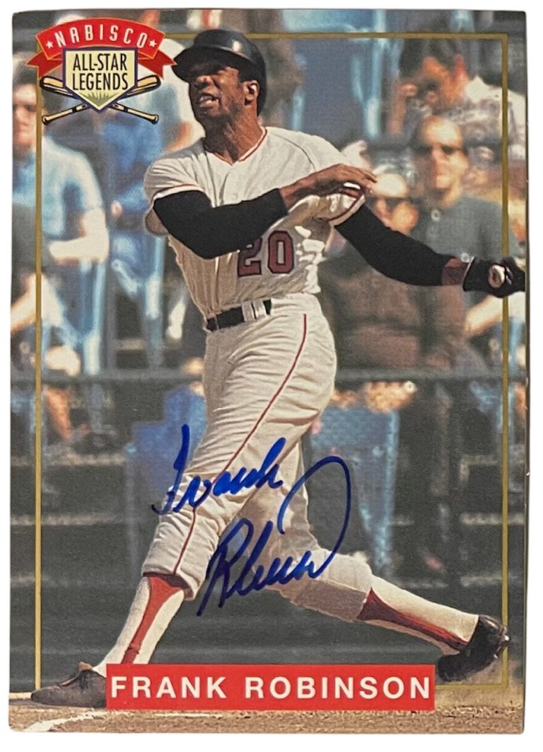 Frank Robinson signed 1994 Nabisco All-Star Legends Baseball Card- MLBPA COA