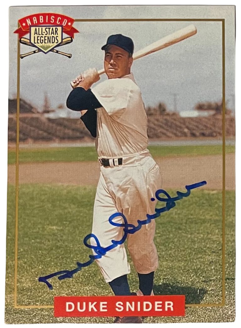 Duke Snider signed 1994 Nabisco All-Star Legends Baseball Card MLBPA COA Dodgers