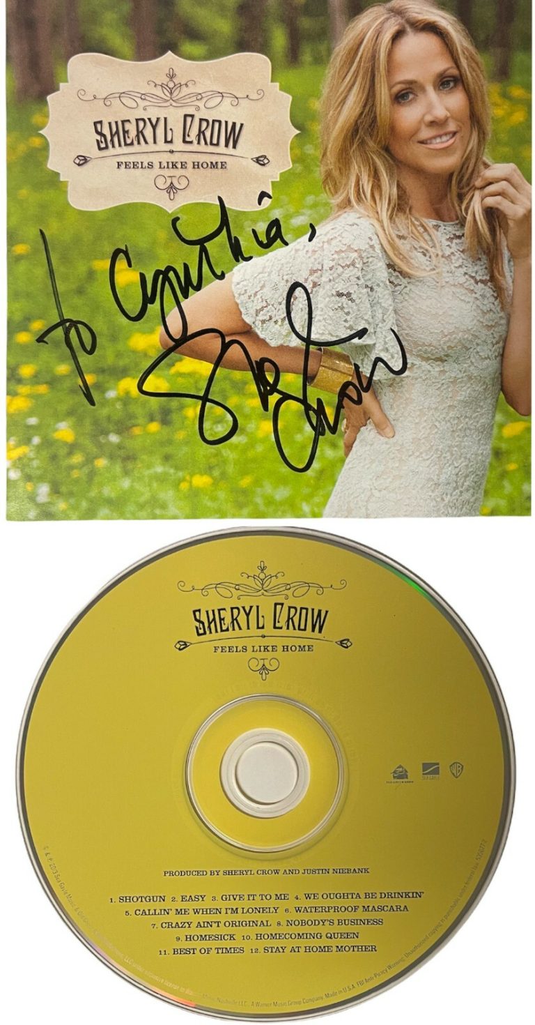 Sheryl Crow signed 2013 Feel Like Home Album Cover Booklet w/ CD To Cynthia- COA