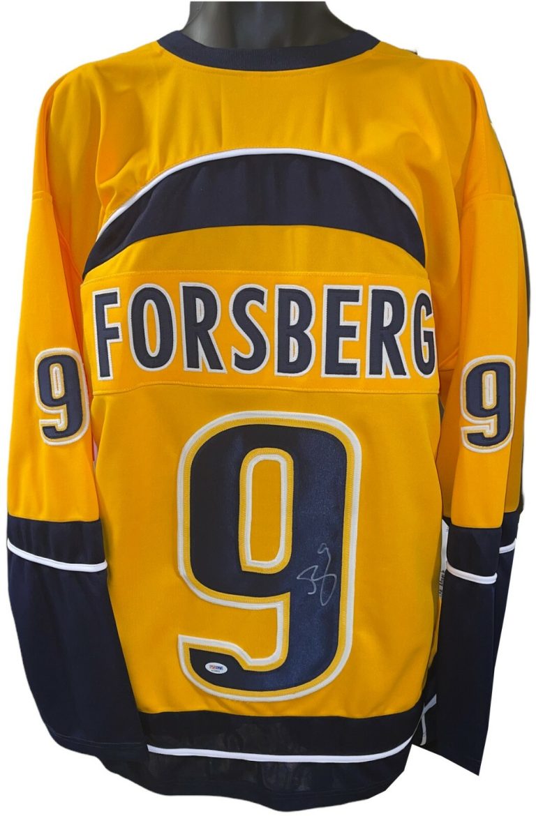 Filip Forsberg signed Nashville Gold Custom Stitched Pro Hockey Jersey #9 XL-PSA