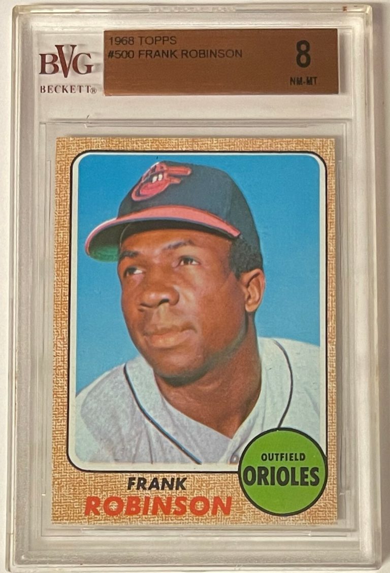 Frank Robinson 1968 Topps Baseball Card #500- BVG Graded 8 NM-MT (Sub Grades)
