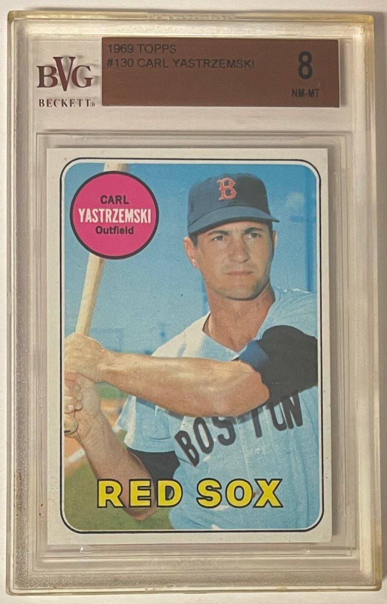 Carl Yastrzemski 1969 Topps Baseball Card #130- BVG Graded 8 NM-MT w/Sub Grades
