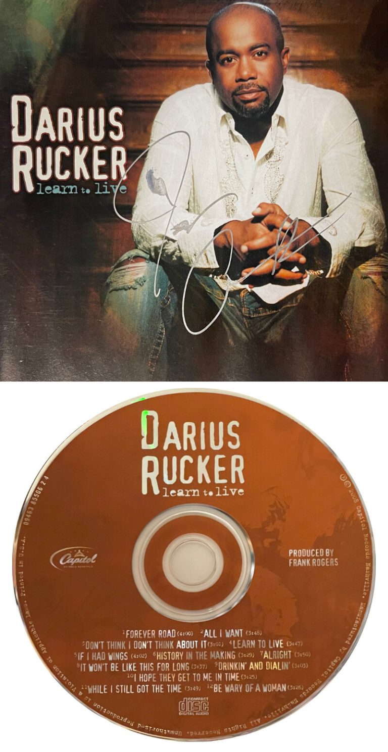 Darius Rucker signed 2008 Learn To Live Album Cover Booklet w/ CD, Case - COA