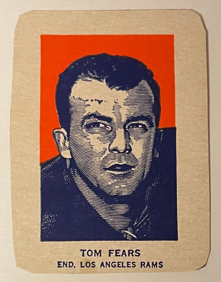 Tom Fears 1952 Wheaties Portrait Los Angeles Rams HOF #2 (Handcut)