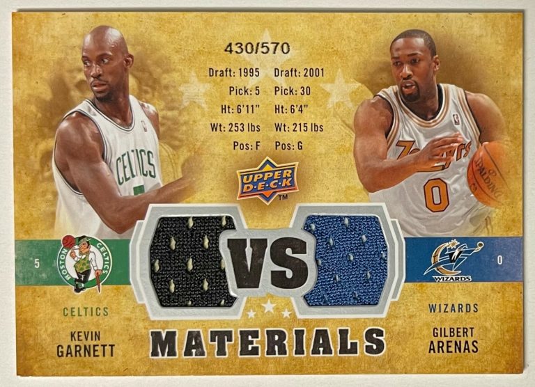 Kevin Garnett & Gilbert Arenas 2009-10 Upper Deck VS Materials Game Used /570