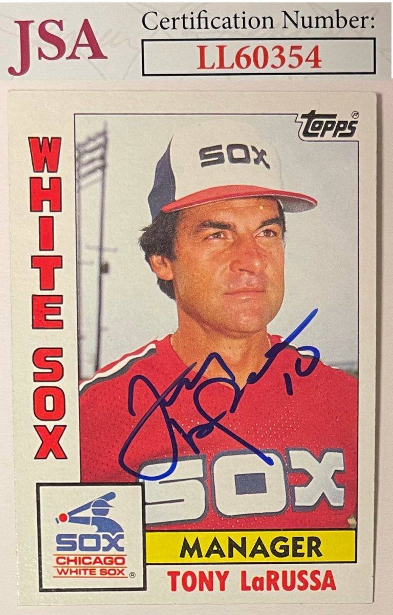 Tony LaRussa signed 1984 Topps Baseball Card #591- JSA- On Card Auto (White Sox)