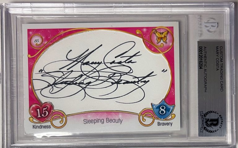 Mary Costa signed Custom Sleeping Beauty Trading Card- BAS/Beckett Encapsulated