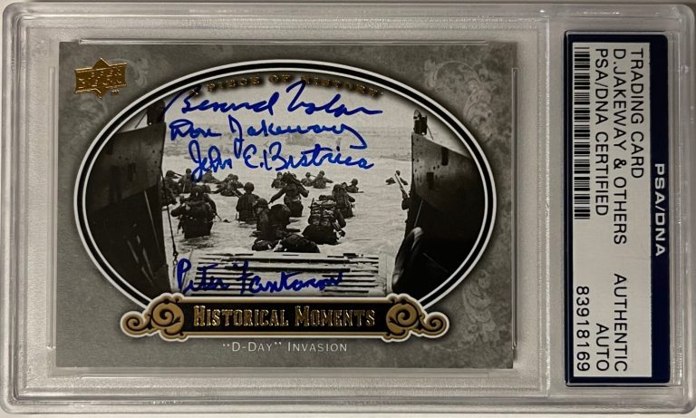 John Bistrica/Peter Fantacone/Don Jakeway/ Bernard Nolan signed 1944 D-day Card