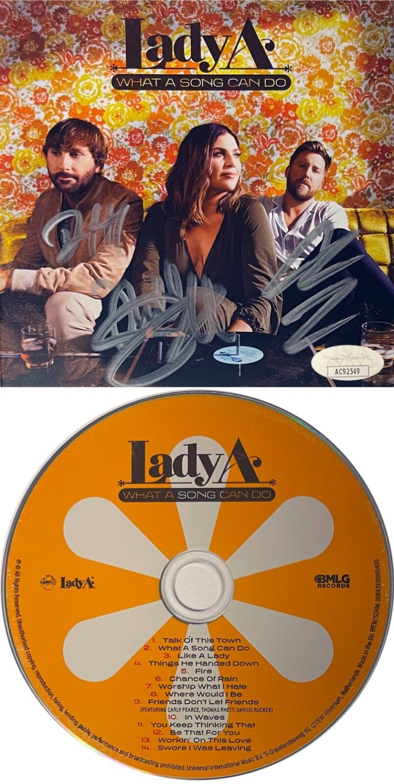 Lady Antebellum Band (Lady A) 2021 What A Song Can Do Album Cover w/ CD- JSA