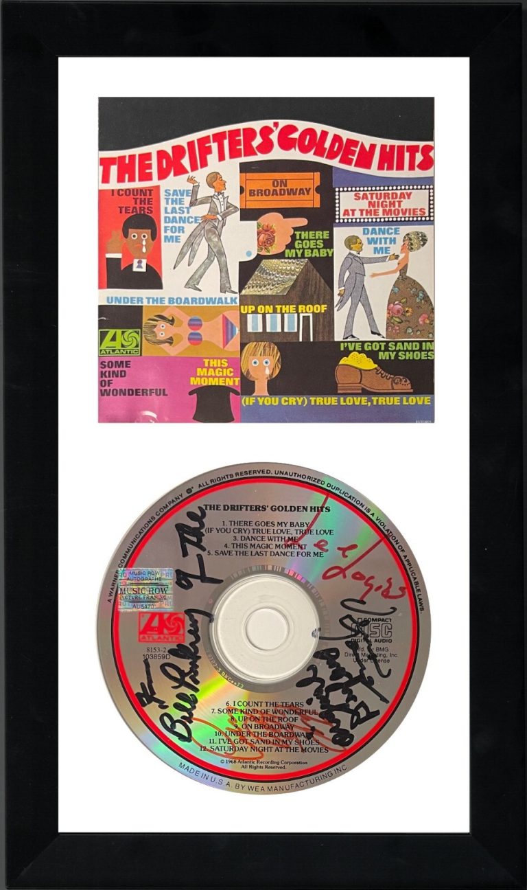 Bill Pinkney & Lee Logan signed The Drifters' Golden Hits Album CD/Cover 4 sigs