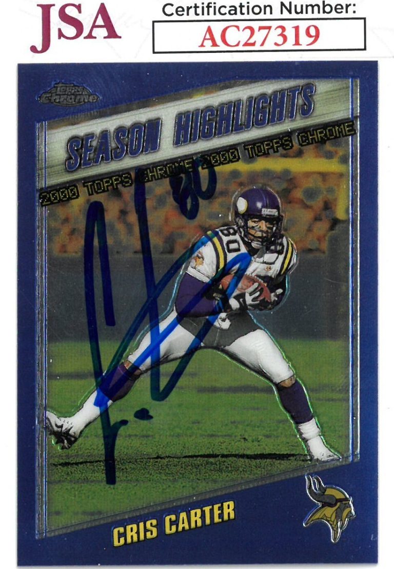 Cris Carter signed 2000 Topps Chrome Football Card #193- JSA #AC27319