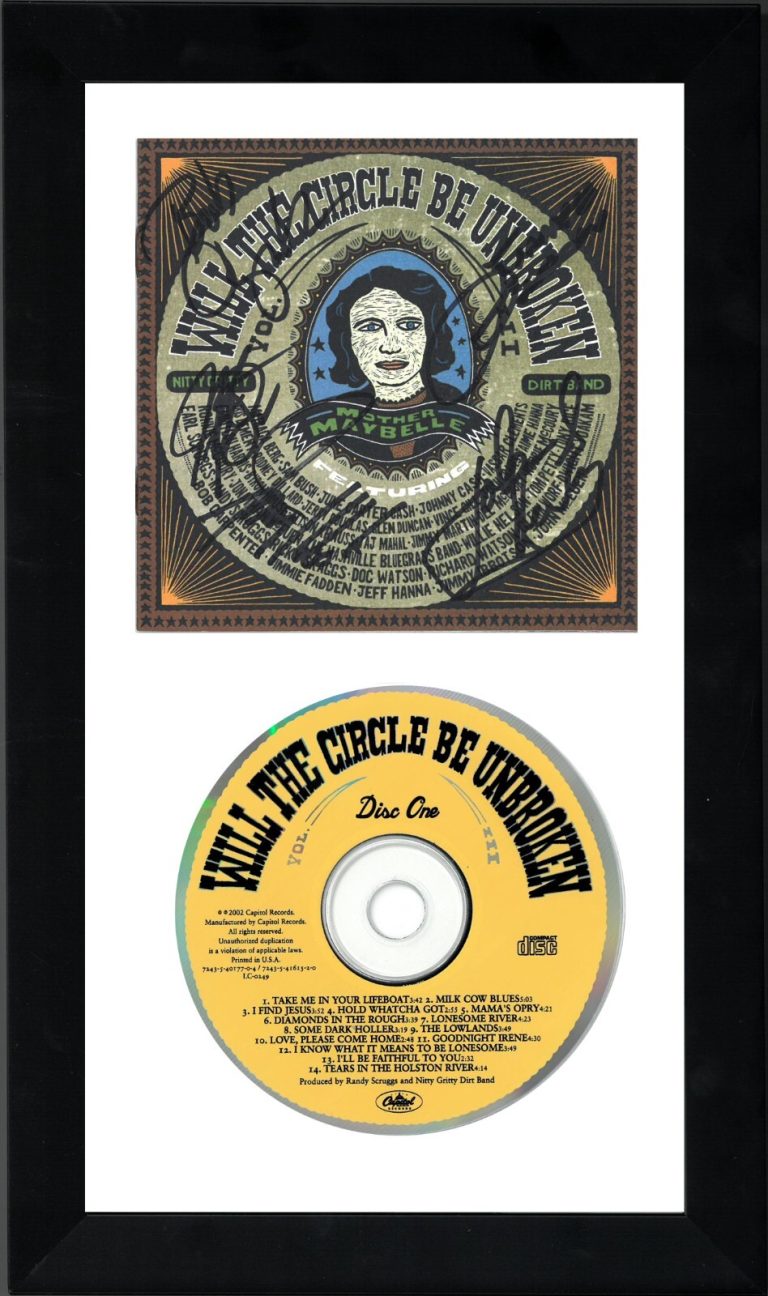 NITTY GRITTY DIRT BAND signed 2002 Will The Circle Be Broken Album/CD Framed