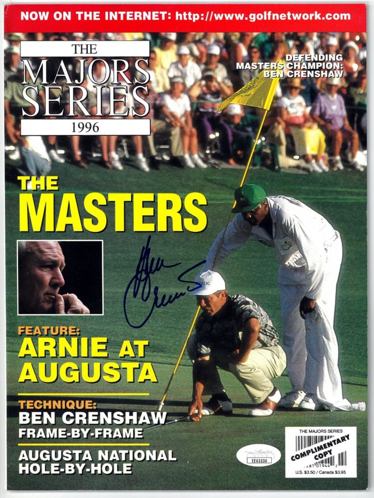 Ben Crenshaw signed The Major Series The Masters Full Magazine 1996- JSA