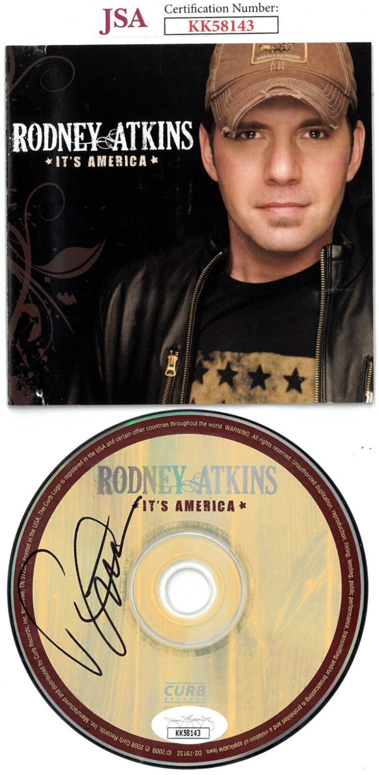 Rodney Atkins signed 2009 It's America Album CD w/ Booklet & Case - JSA #KK58143