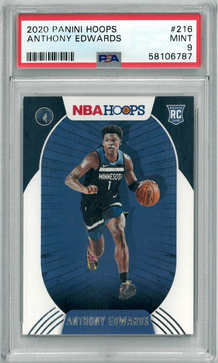 Anthony Edwards 2020-21 Panini Hoops Rookie Card (RC) #216- PSA Graded 9 Mint