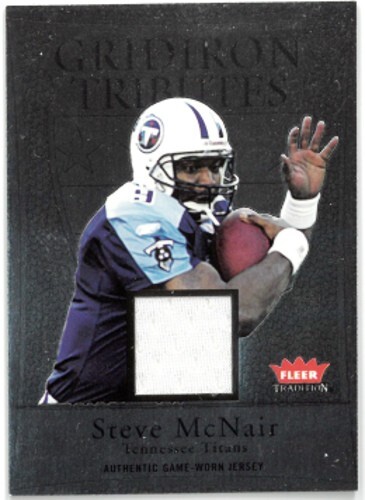 Steve McNair 2004 Fleer Tradition Authentic Game Worn Jersey Card #GT-SM Titans