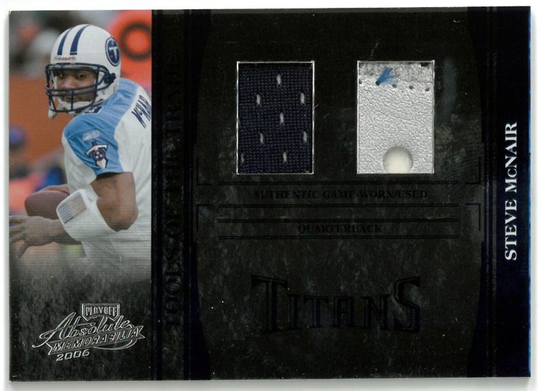 Steve McNair 2006 Donruss Playoff Absolute Game Worn Jersey/Shoe Card 14/50