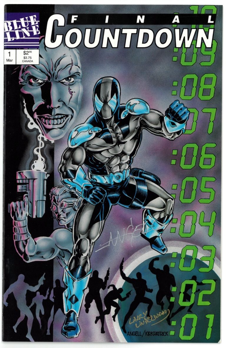 Chuck Angell/Larry Underwood Dual Signed 1994 Blue Line Final Countdown #1 Comic