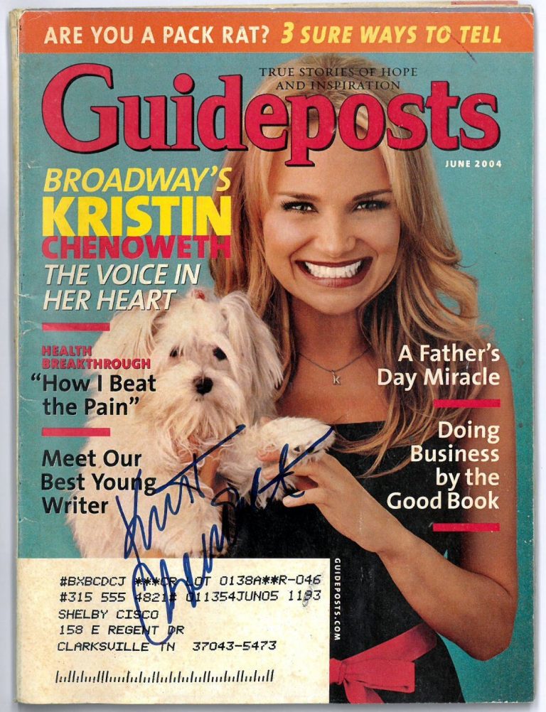 Kristin Chenoweth signed June 2004 Guideposts Magazine- COA