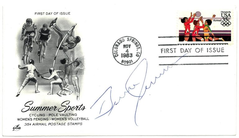 Bruce Jenner signed 1983 Summer Sports First Day Cover Cachet Stamp Olympics JSA