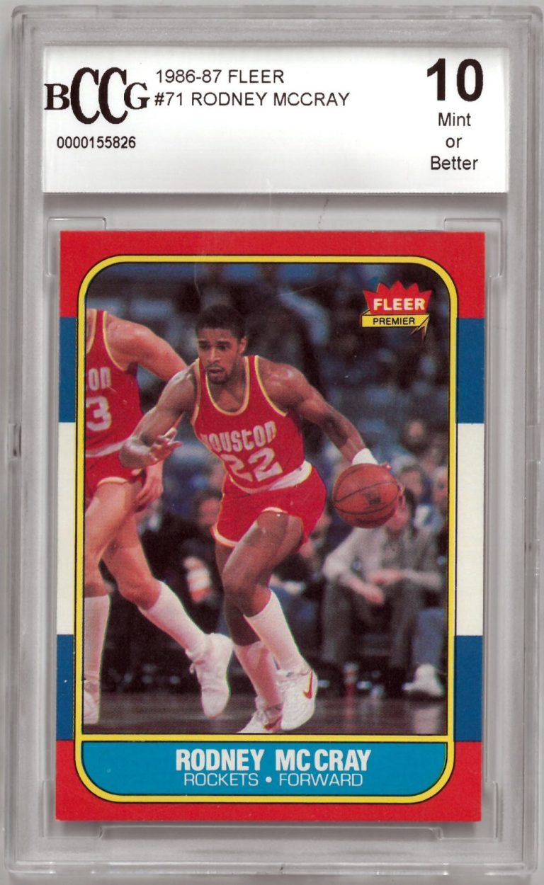 Rodney McCray 1986-87 Fleer Rookie Card (RC) #71- BCCG Graded 10 Mint or Better