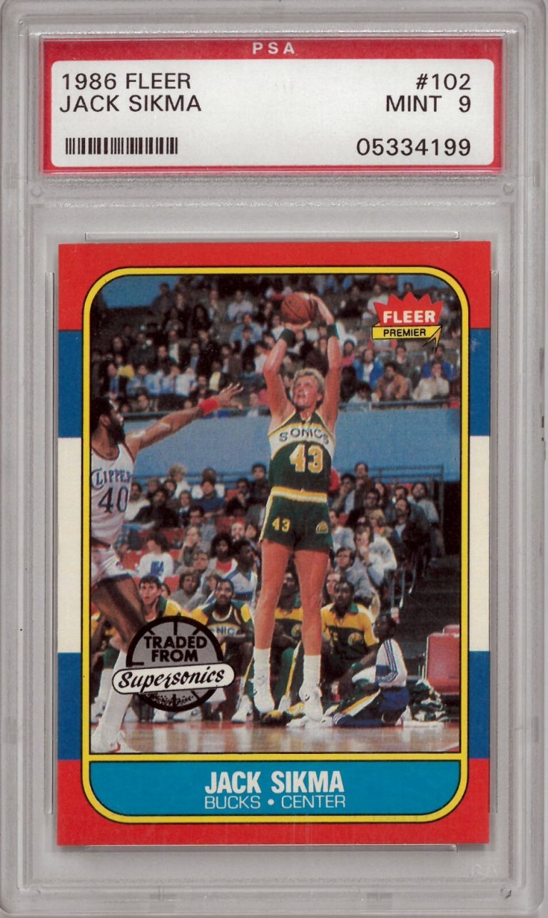 Jack Sikma 1986-87 Fleer Basketball Card #102- PSA Graded 9 Mint Milwaukee Bucks