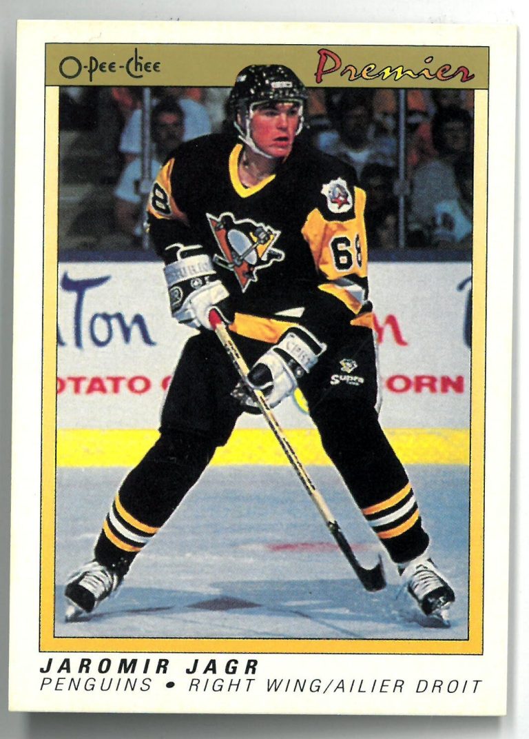 Jaromir Jagr 1990-91 O-Pee-Chee Premier Rookie Card (RC) #50-Pittsburgh Penguins