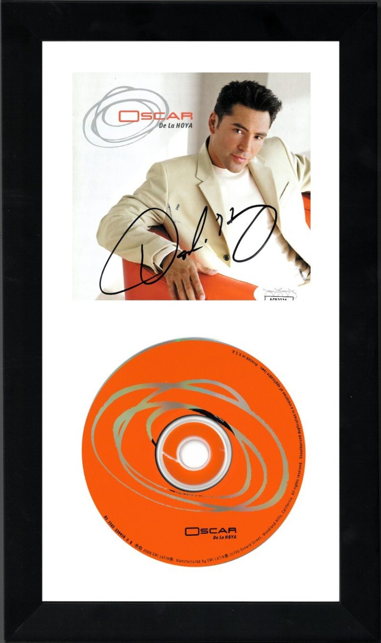 Oscar De La Hoya signed 2000 Self Titled Album Cover Booklet w/ CD Framed- JSA