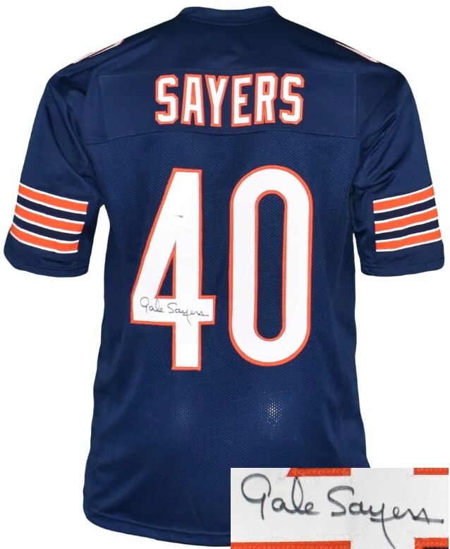 Gale Sayers signed Chicago Navy Custom Stitched Pro Style Football Jersey XL PSA