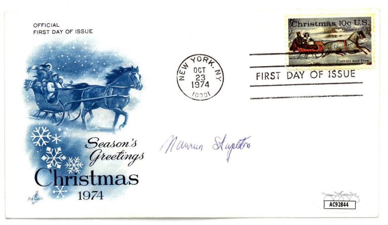 Maureen Stapleton signed 1st Day Cover/FDC 1974 Christmas (Edith Bunker ) - JSA