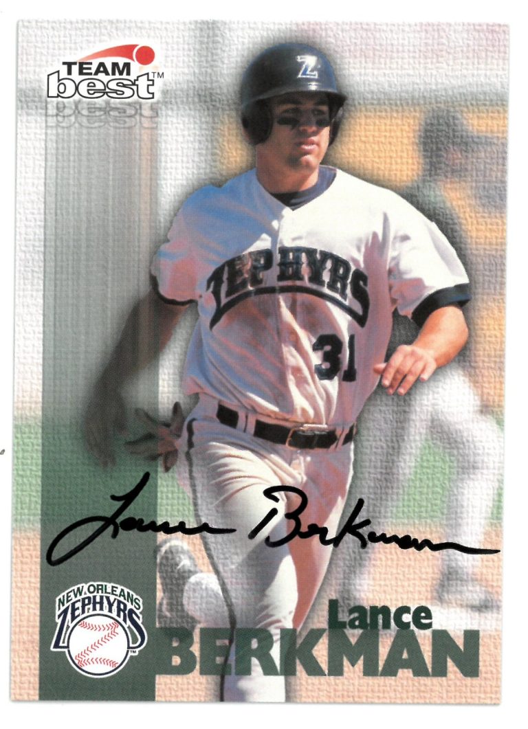 Lance Berkman signed 1999 Team Best Authentic Minor League MiLB Rookie Card (RC)