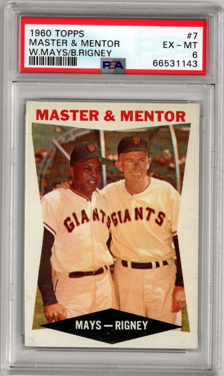 Willie Mays/Bill Rigney 1960 Topps Master & Mentor Card #7 - PSA Graded 6 EX-MT
