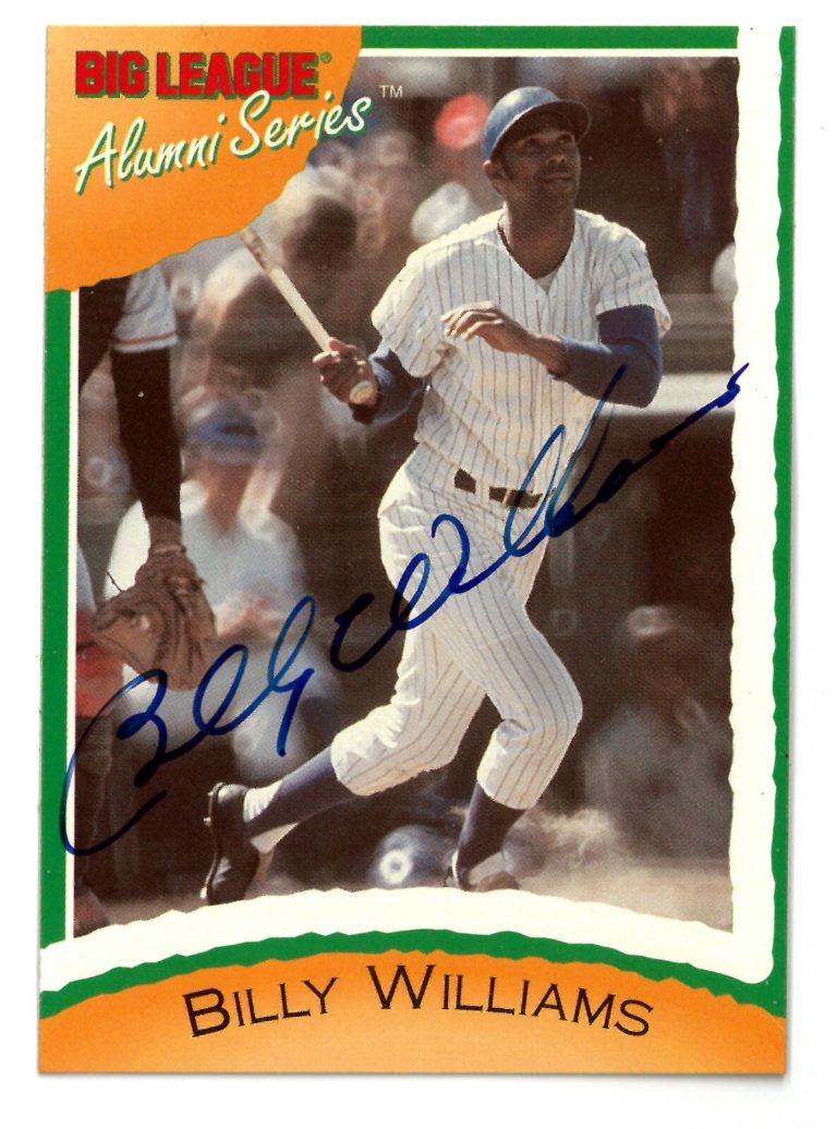 Billy Williams signed 1996 Big League Alumni Series Certified Auto Card- COA