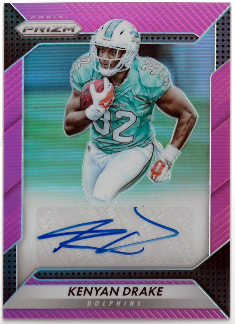Kenyan Drake signed 2016 Panini Pink Prizm Rookie Card (RC) #RA-KDK (Dolphins)