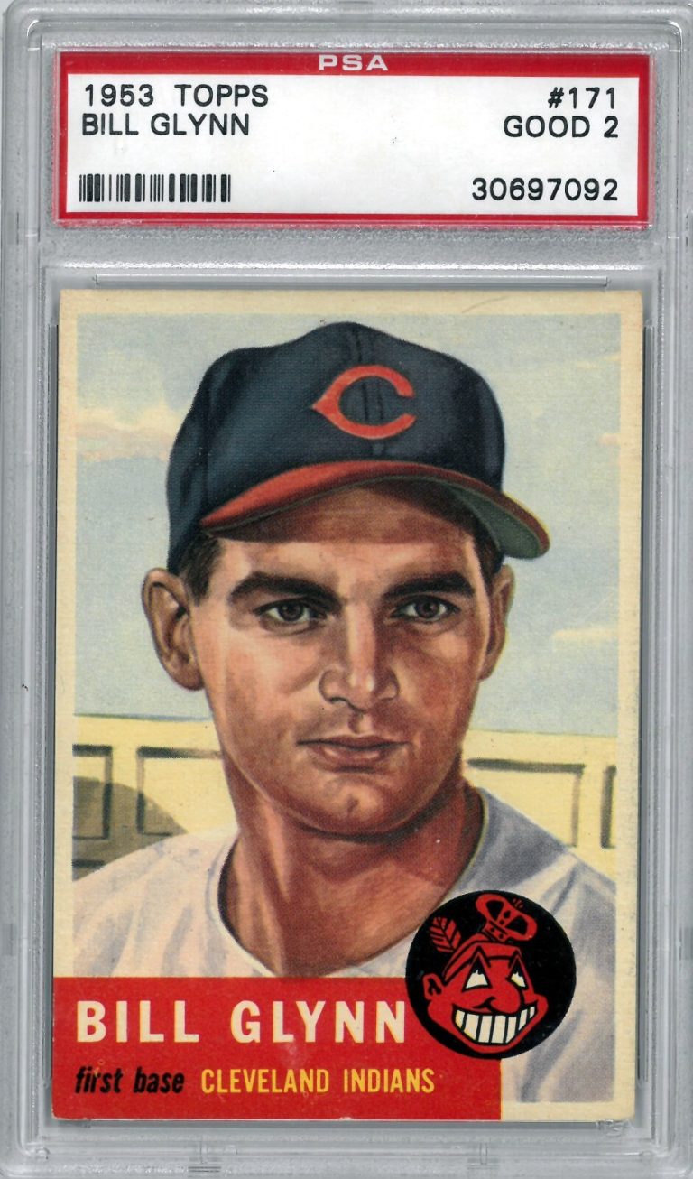 Bill Glynn 1953 Topps Baseball Card #171- PSA Graded 2 Good