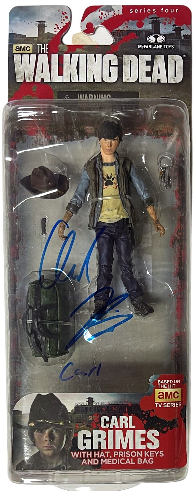 Chandler Riggs signed Carl Grimes The Walking Dead 5 inch McFarlane Toys Figure-