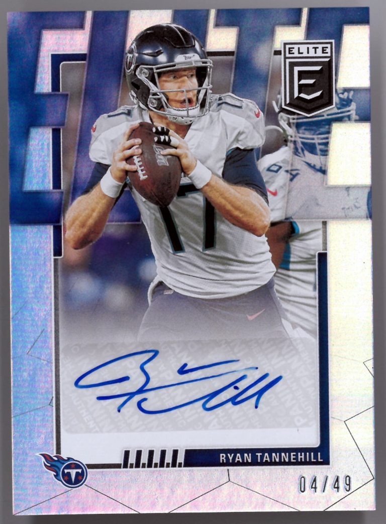 Ryan Tannehill signed 2020 Panini Donruss Elite Titans Auto Card #ES-RT- 04/49