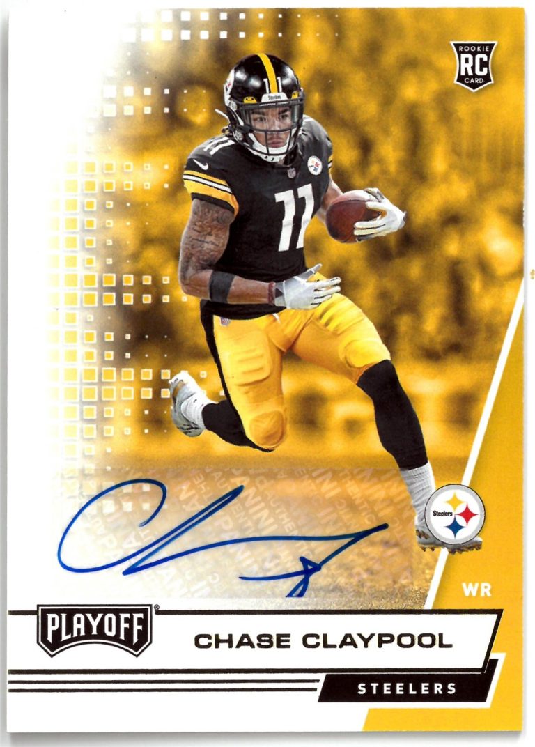 Chase Claypool signed 2020 Panini Playoff Rookie Auto Card (RC) #224 (Steelers)