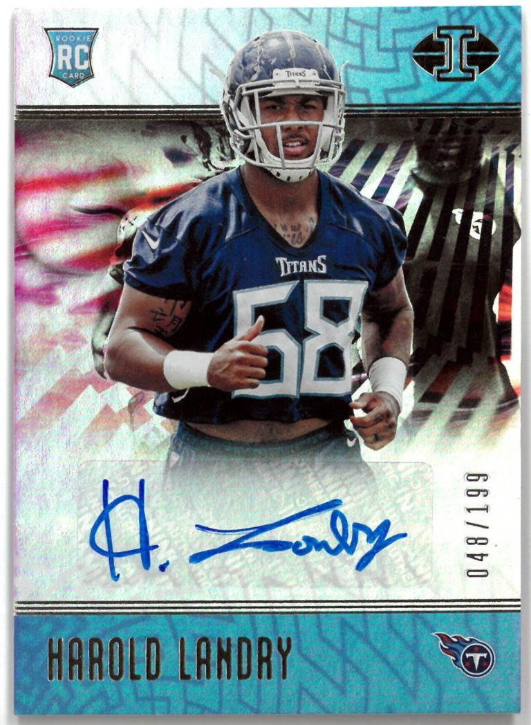 Harold Landry signed 2018 Panini Illusions Rookie Auto Card (RC) #187- 048/199