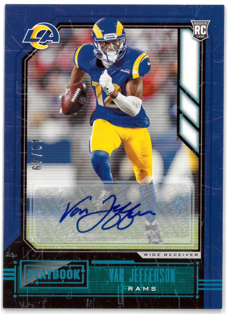 Van Jefferson signed 2020 Panini Playbook Auto Rookie Card (RC) #127- 10/49