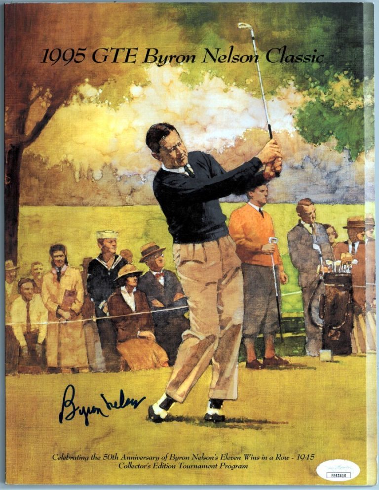 Byron Nelson signed 1995 GTE Byron Nelson Golf Classic Program-  JSA #EE63422