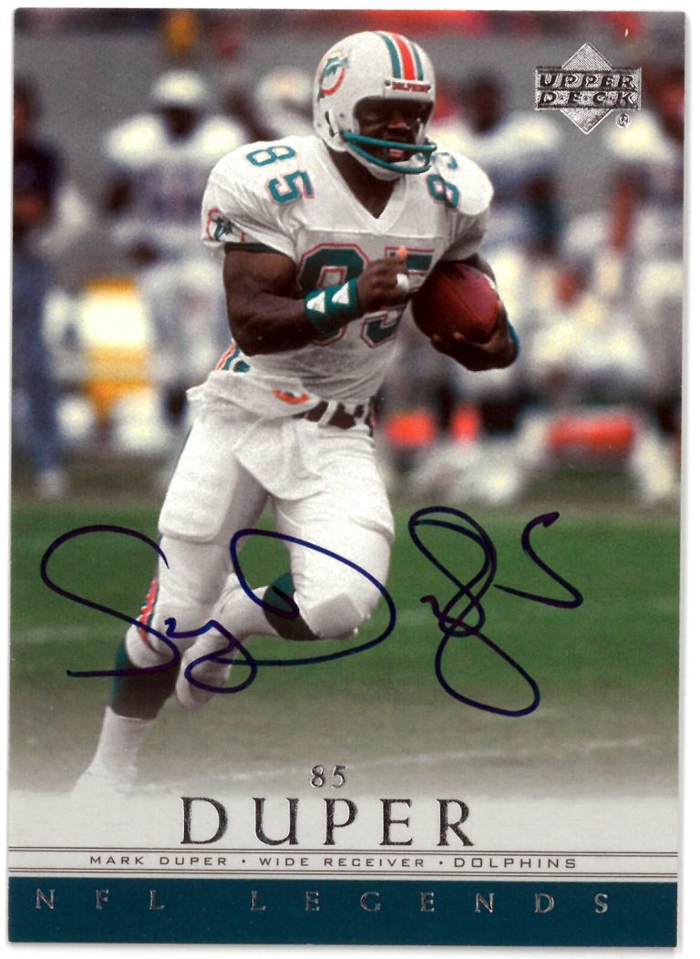 Mark Duper 2000 Upper Deck NFL Legends On Card Auto #MD (Miami Dolphins)