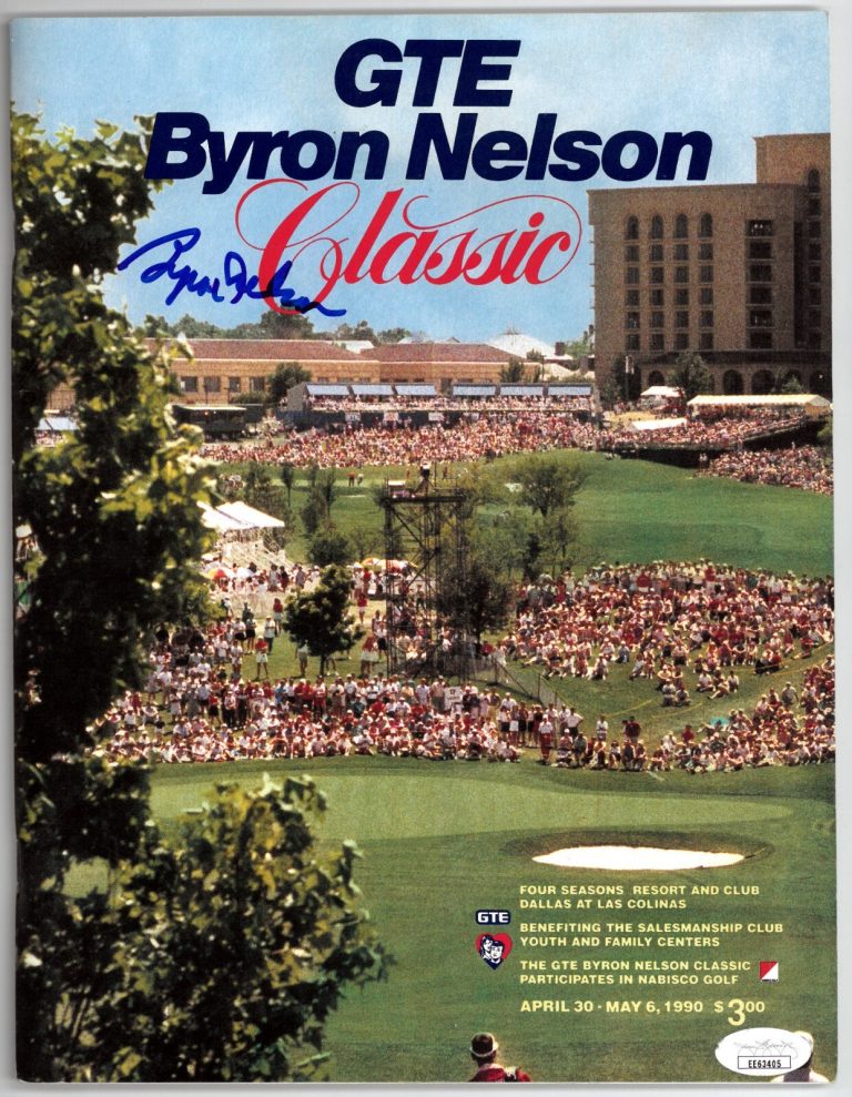 Byron Nelson signed 1990 Byron Nelson  GTE PGA Golf Classic Program-JSA #EE63405