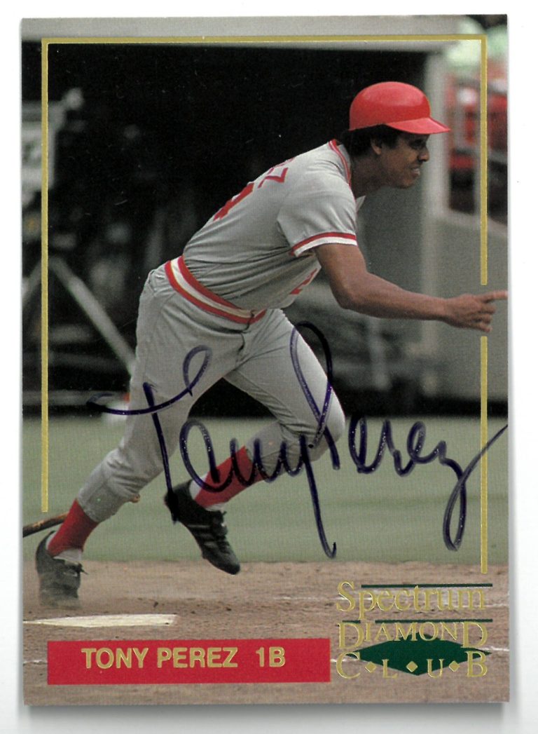 Tony Perez signed 1993 Spectrum Diamond Club On Card Auto #3- MLBPA